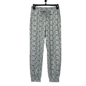 NWT BELINDA Women’s Joggers Sz Small Cheetah Print Blank & White Elastic Waist